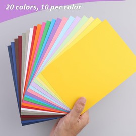 4" x 6" Cardstock, 200 Pack Colorful Thick Paper Cardstock Blank Colored Cards Stock for Invitations, Greeting Cards Making, Postcards, Photos, 250GSM Thick Paper Colorful