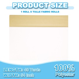 PATIKIL Tulle Fabric Rolls, 54 Inch by 40 Yards Fabric Spool Tulle Ribbon Netting Bolt for DIY Crafts Wedding Party Decorations, Tutu Skirts, Table Skirt, Gift Wrapping, Beige