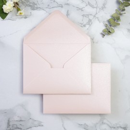 PONATIA Paquete de 50 sobres A1, 3 5/8 x 5 1/8 pulgadas, sobres rosados rubor perfectos para tarjetas de boda, tarjetas RSVP, tarjetas de respuesta, baby showers, notas de agradecimiento, fotos y