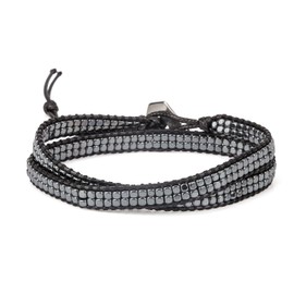 SPUNKYsoul 2 Wrap Bracelets (Black, Gun Metal)