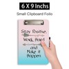Hongri Mini Clipboard Folio with Refillable Lined Notepad and Interior