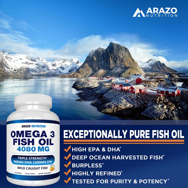Arazo Nutrition Wild Caught Omega 3 Fish Oil – 60