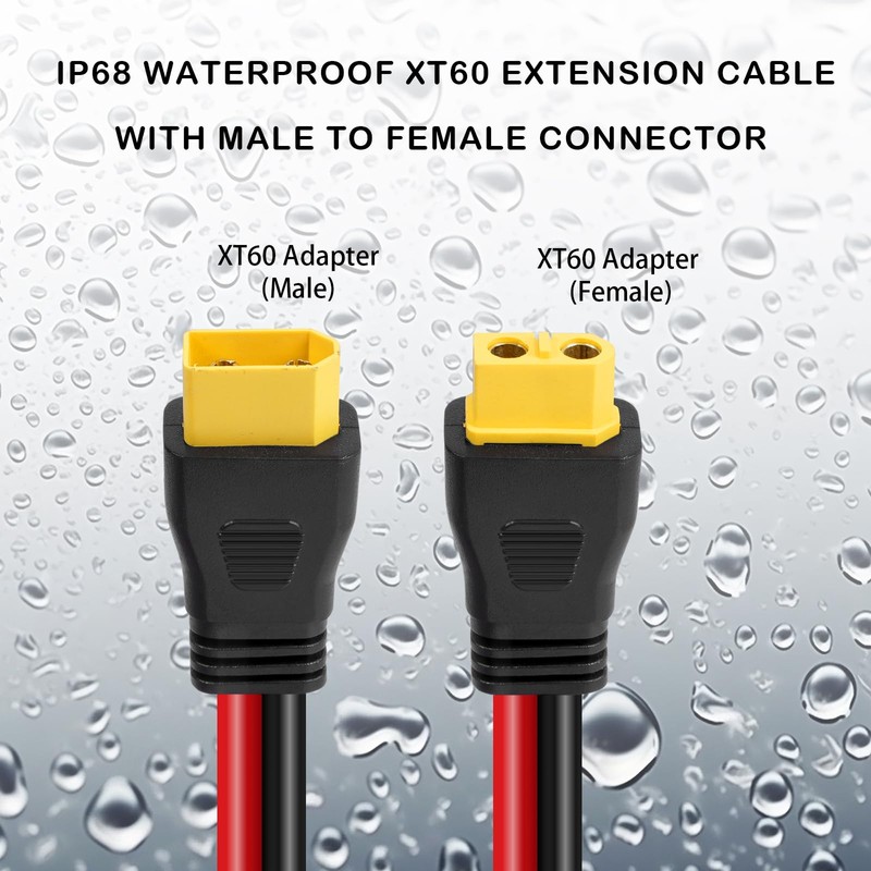 Ansoufien 10AWG XT60 Extension Cable 30FT, XT60 Cable with Male