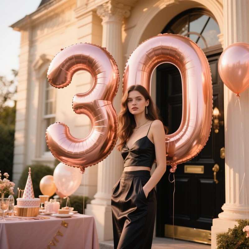 40 Inch Rose Gold Balloon Number 30 Balloon,Jumbo Mylar Foil