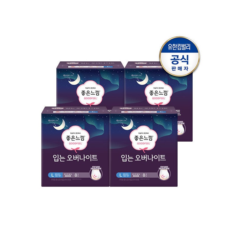 Good Feeling Wearing Overnight Small/Medium/Large 8 sheets x 4 pack,
