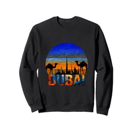Dubai Burj Khalifa Vintage UAE Dubai Arabic Camel Souvenir Sweatshirt