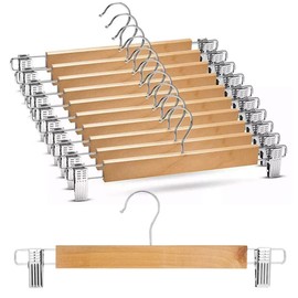 RONSXY Juego de 10 Perchas para Pantalones con Clip Ajustables, Clips de Metal Antideslizantes de Acero Inoxidable con Gancho Giratorio 360° para Colgar Pantalones, Faldas y Jeans