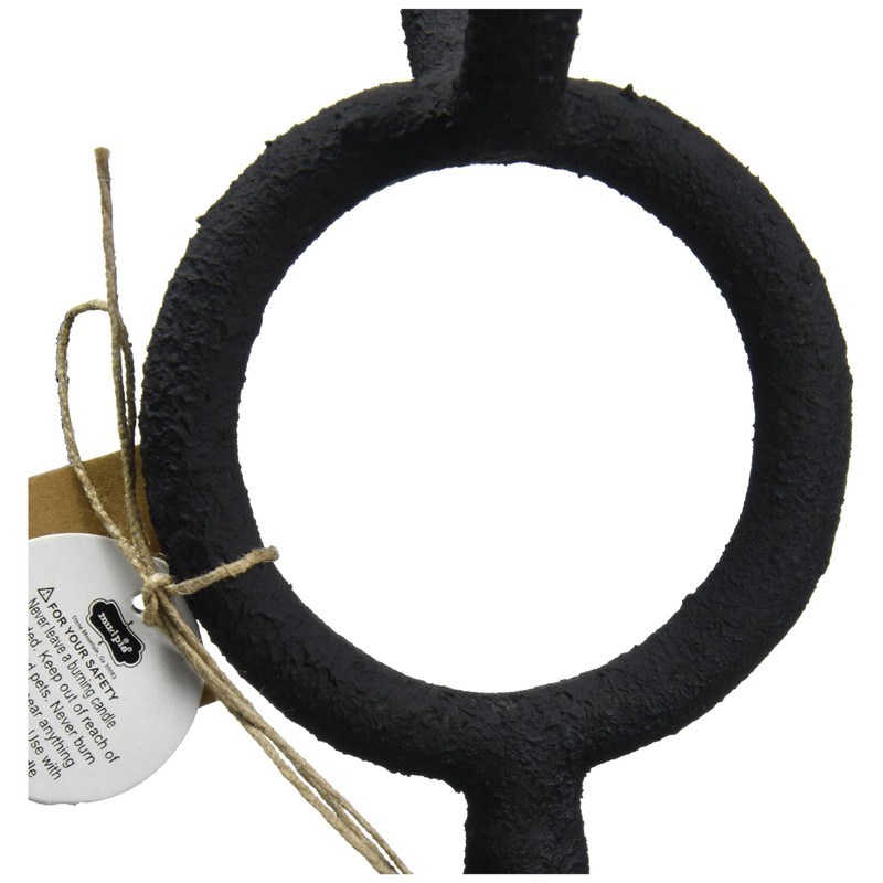 Mud Pie Medium Chain Link Candlestick, Black