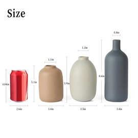 Joynisy Ceramic Vase Set of 3,Neutral Modern Vases for Bouquet Pampas Grass Dried Fresh Flowers,Rustic Home Decor for Living Room,Bedroom Entryway