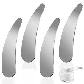 Molain Cosmetic Spatula, Cosmetic Metal Spatula, Make Up Curved Spatula, Mini Cosmetic Spatula, Make Up Applicator, Beauty Scoop for Cream, Face Mask, Lotions, Moisturising Cream (4 Pieces)