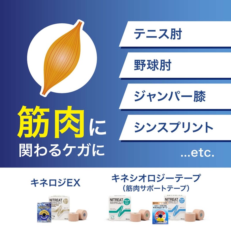 ニトムズ ニトリート キネシオロジーテープ 撥水 筋肉保護テープ 伸縮 はがれにくい かぶれにくい 汗に強い むれにくい