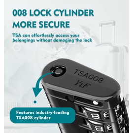 ANVIL 4 Digit Luggage Locks, TSA Locks for Luggage, Advanced TSA008 core, Alert Indicator for Your Travel Lock, Suitcase Lock. (4, Black)