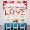 MEFENG Will You Marry Me Photo Backdrop Banner-Rose Diamonds and