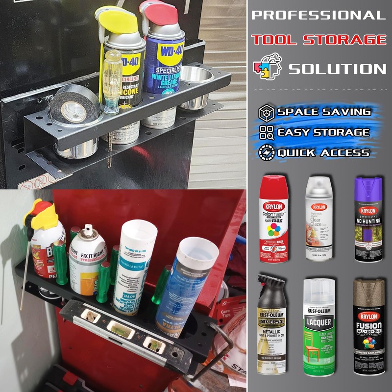 ULIBERMAGNET Magnetic Spray Can Holder,Magnetic Power Tool Organizer Rack,Heavy Duty