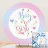 OERJU 6.5x6.5ft Gender Reveal Round Backdrop Pink or Blue Boy
