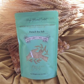 Organic Oasis French Sea Salt - High Mineral Salt - Hydration  -  Organic Natural - Celtic Sea - Mineral Sea Salt - Flavor Savory - - Type: Fine Grind, Size: 8 oz (1/2 lb)