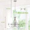 6-Light Farmhouse Candle Chandelier for Living Room, Rustic Industrial Pendant