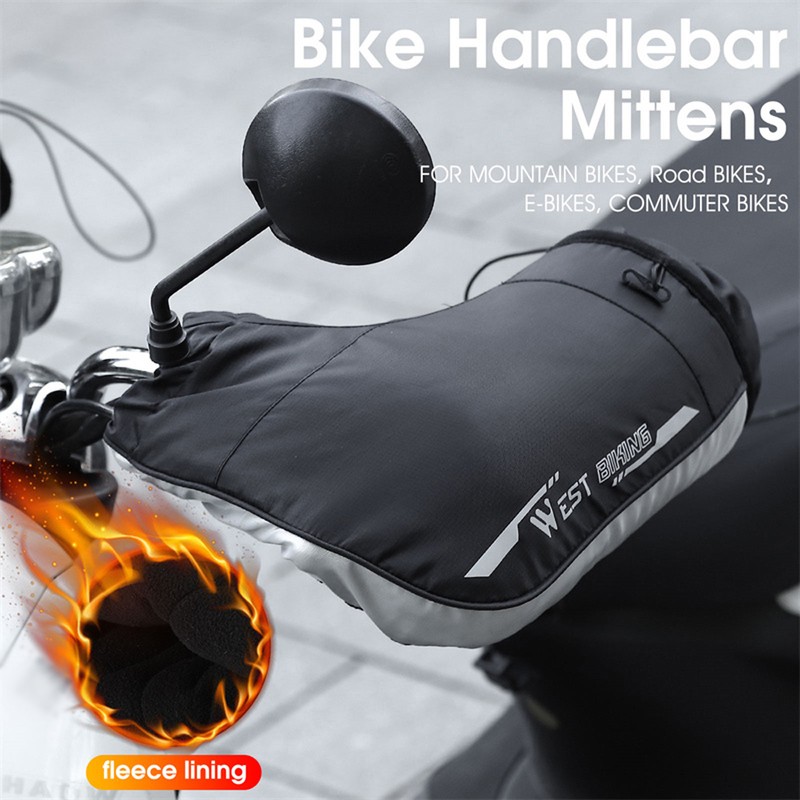 Windproof Thermal Bike Handlebar Mittens Bicycle Electric Bike Warm Handlebar