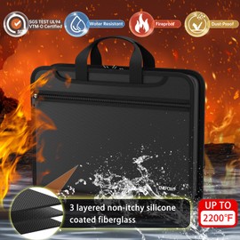 ENGPOW Accordion File Organizer,Fireproof Expanding File Folder with Multi Pockets,25 Pockets Document Organizer with Handle & Labels,Portable Home Travel Safe Storage for Letter A4 Files and More