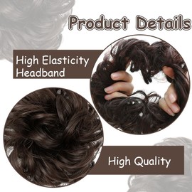 Hairpiece with Elastic Band, Large Bun Hairpiece Hair Scrunchie with Hair Updo Hairstyles for Women Girls Ponytail (B)