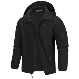 33,000ft Men's Hooded Softshell Jacket Waterproof Lightweight Insulated Windbreaker Fleece Lined Rain Shell Jacket