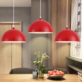 YCZHCC 3 Pack Pendant Lights for Kitchen Island Modern Pendant Lighting Fixtures Hanging Vintage Ceiling Light Fixture for Dining Room Living Room Foyer Entryway Bedroom Hallway, E26 Base, Red
