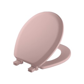 Mayfair 46EC 023 Molded Wood Toilet Seat with Lift-Off Hinges, Round, Pink