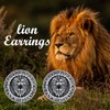925 Sterling Silver Stud Earrings for Women Men Wolf Lion