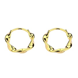 Nap Earrings Tiny Huggie Hoop Earrings Small Gold Twisted Hoop Earrings for Women Summer Sleeper Earrings Jewelry, Copper, No Gemstone