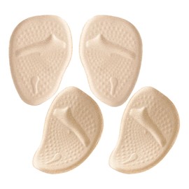FamGift Toe Insoles, 4 Pieces, Blister Prevention, Loose, Forefoot Slip Prevention, Elastic Adjustment, Shock Absorption, Pressure Dispersion, Anti-Slip, Gel Cushioning, High Heel Insoles (Nude Color)