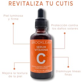 Brooklean Skin Active Express Aclara Serum Anti Manchas con Vitamina C - 1 x 50 ml. Anti Imperfecciones. Express Aclara Serum Noche Antimanchas con 10% Vitamina C Pura para una Piel Radiante, reduce las Manchas durante la Noche