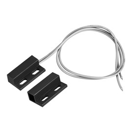 sourcing map Wired Door Contact Window Sensor NO Surface Mount Magnetic Reed Switch Black