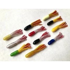 Unbranded 1.5" RED CORE Crappie Tube 50 Pack, Choose Color, Blood Squirt Fishing Lures USA - Black / Chartreuse