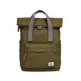 Roka London Canfield B Small Sustainable Nylon Backpack, Military, S