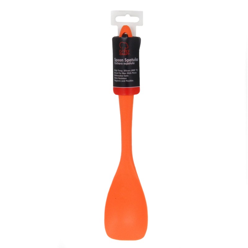 Chef Craft Premium Silicone Spoon Spatula, 11.5", Orange