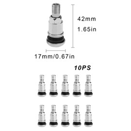 LNGJIN Pack of 10 Car Tyre Valves, Universal Metal Valves, 11.3 mm Rims Valves, Air Valves, Car Steel Valves, Universal Rim Valves, Car Valves, Schrader Valve, Tyre Valve, Steel Valves, for Car