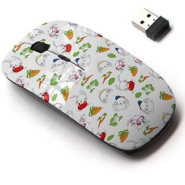 2.4G Wireless Mouse with Cute Pattern Design for All Laptops and Desktops with Nano Receiver - Bunny Rabbits