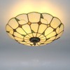 Skyweel 16 Inch Tiffany Style Stained Glass Ceiling Light Fixture