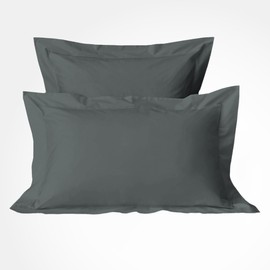 Pizuna Luxurios Cotton Oxford King Size Pillowcases 2 Pack Dark Grey 50x90cm, 800 Thread Count Long Staple Combed Cotton Pillow Cover, Crisp Sateen Weave King Pillow Cases (Luxury Pillowcase 2 PC)