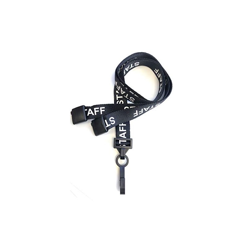 PCL Media ltd® Black Staff Lanyards With Safety Breakaway Clip