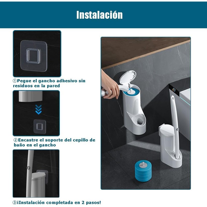 Cepillo Desechable para Inodoro LEIDSANY XI7N-mtsBG con 16 Recambios y