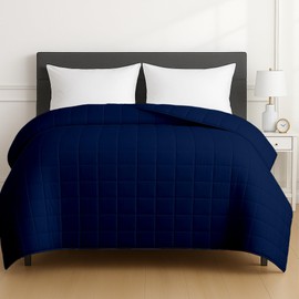 HomeSmart Weighted Blanket King Size 30 lbs, Heavy Weighted Blanket, Soft Breathable Fabric, Also Fits California King Beds, Navy, Blue