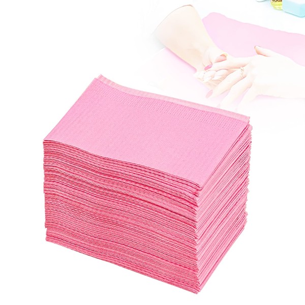 BUCICE 50Pcs Disposable Nail Art Table Towels 3 Ply Tissue Waterproof Lap Cloths 13" x 18" Dental Bibs Tattoo Bibs Tattoo Table Covers Clean Pad Dental Napkins for Pets Tray Covers