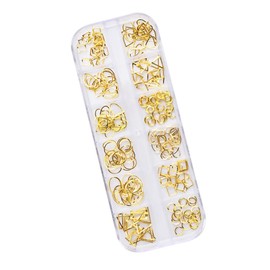 OHPHCALL 1 Box Blue Short Wig Nail Supplies Nail Polisher Nail Art Ornaments Fascinators for Women Ear Piercer Kit Nail Cream Nail Buffing Gold Decorations Metal