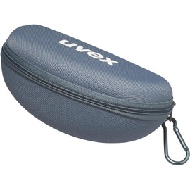 Uvex Glasses Case – Textile Case – Hard Shell – Case with Carabiner Hook – Grey, gray