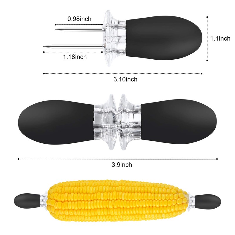AUGSUN 10Pcs/5 Pairs Corn Holders, Stainless Steel Corn on The