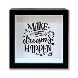 Adventure Fund Shadow Box Frame, Travel Fund Money Box with Slot, Make Your Dream Happen Themed Adventure Memory Box, Inspirational Keepsake Box Gifts for Women, Decorative Wooden Money Savings -08