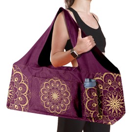 Feijiati Women Yoga Mat Bag – Versatile Yoga Bag with Mat Straps & Storage Pockets, Holds Yoga & Pilates Mats, Lightweight & Durable