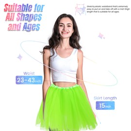 Simplicity Ladies Classic Tulle Skirt Adult Elastic 3 or 4 Layers, 3-ply fluorescent green,