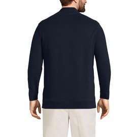 Lands' End Mens Bedford Rib Quarter Zip Sweater Radiant Navy Tall X-Large